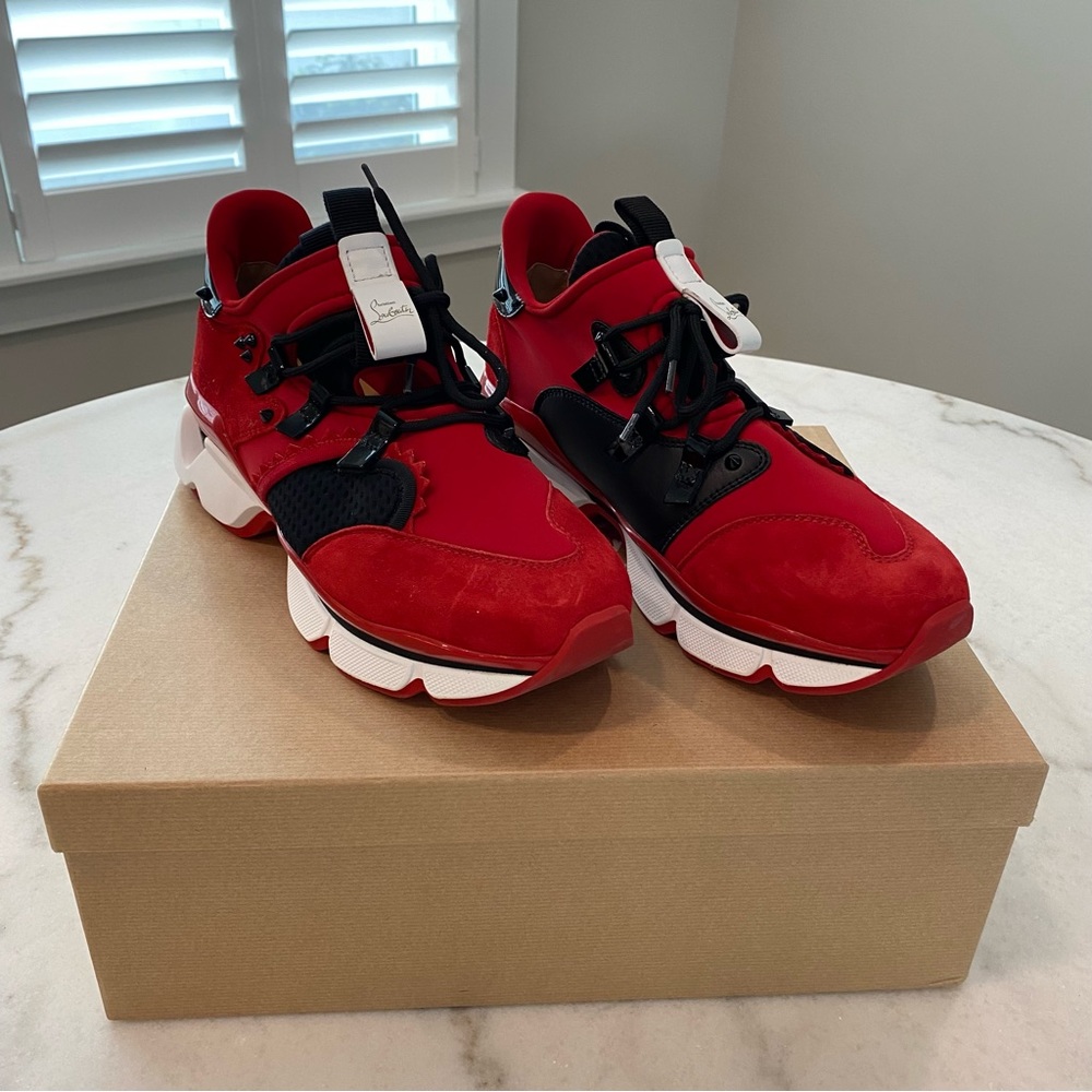 Red Christian louboutin runner